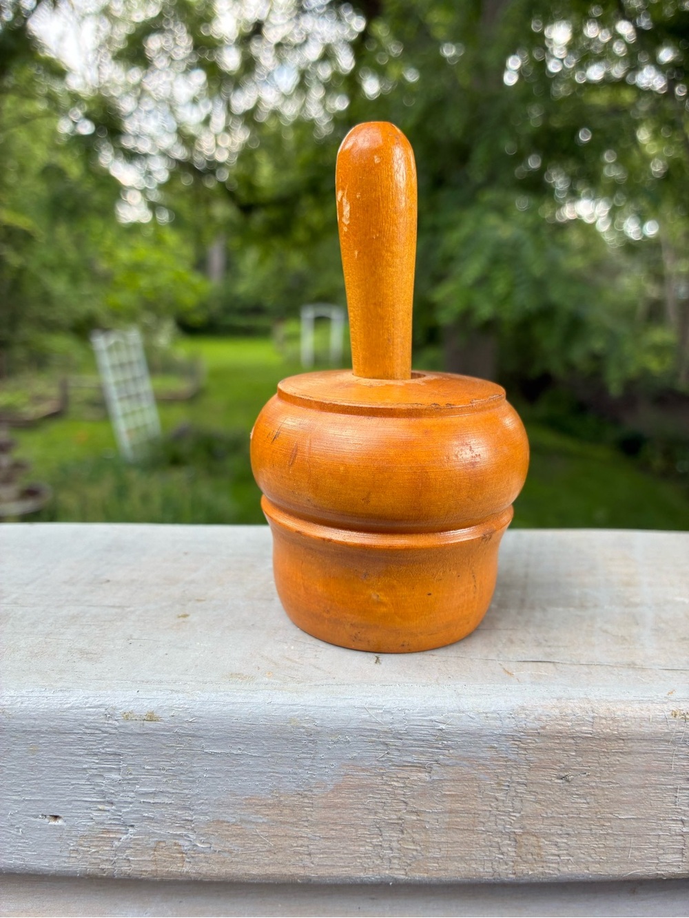 Old Small Wooden Flower Butter Mold